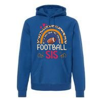 American Football Sis Family Matching Sister Leopard Rainbow Gift Premium Hoodie