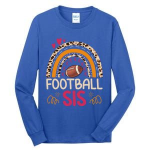 American Football Sis Family Matching Sister Leopard Rainbow Gift Tall Long Sleeve T-Shirt