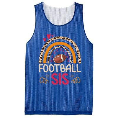 American Football Sis Family Matching Sister Leopard Rainbow Gift Mesh Reversible Basketball Jersey Tank