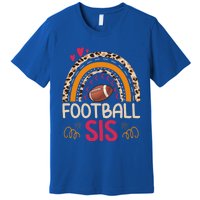 American Football Sis Family Matching Sister Leopard Rainbow Gift Premium T-Shirt