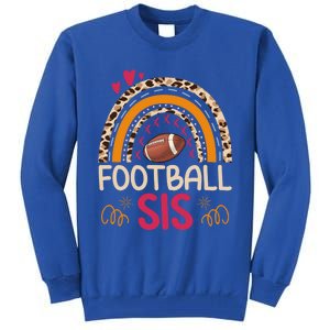 American Football Sis Family Matching Sister Leopard Rainbow Gift Tall Sweatshirt