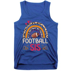 American Football Sis Family Matching Sister Leopard Rainbow Gift Tank Top