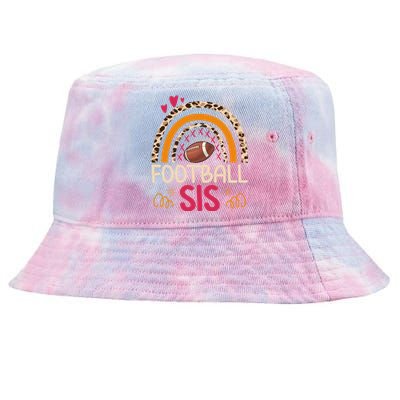 American Football Sis Family Matching Sister Leopard Rainbow Gift Tie-Dyed Bucket Hat