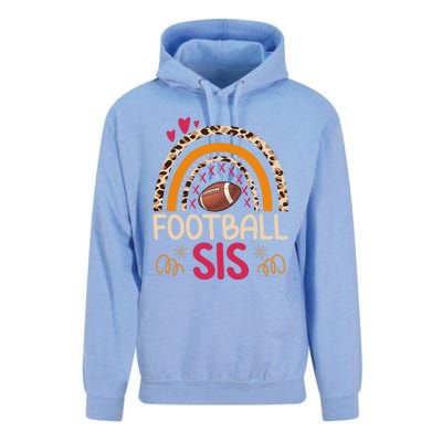 American Football Sis Family Matching Sister Leopard Rainbow Gift Unisex Surf Hoodie