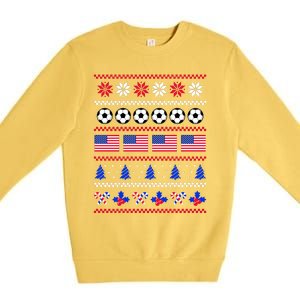 American Flag Soccer Ugly Christmas Sweater America USA Premium Crewneck Sweatshirt