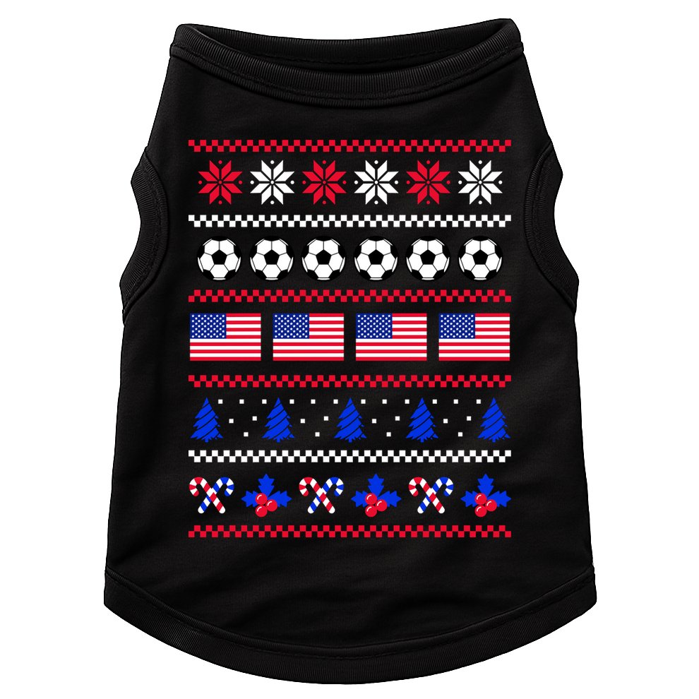 American Flag Soccer Ugly Christmas Sweater America USA Doggie Tank