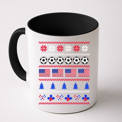 American Flag Soccer Ugly Christmas Sweater America USA Mug