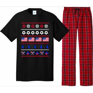 American Flag Soccer Ugly Christmas Sweater America USA Pajama Set