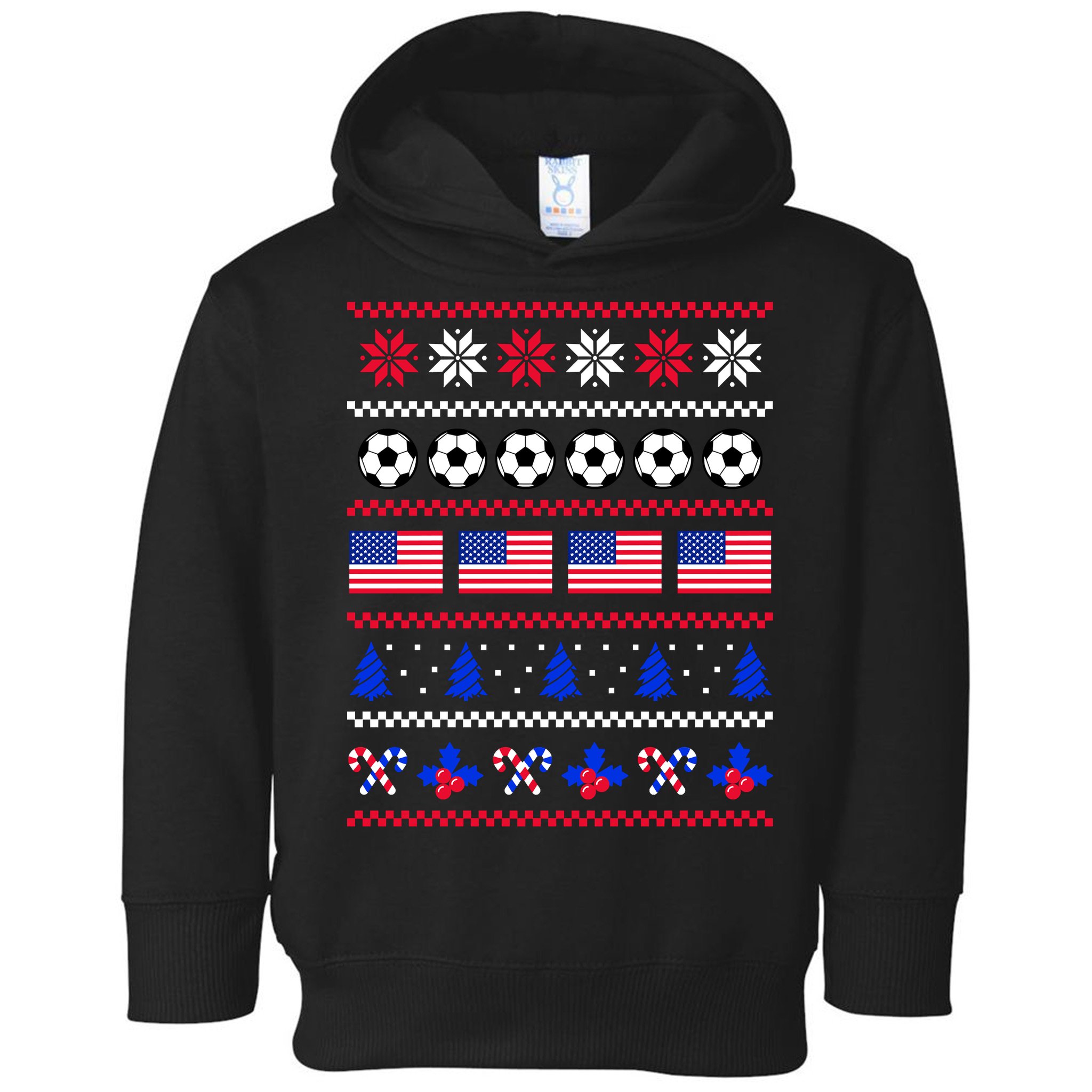 American Flag Soccer Ugly Christmas Sweater America USA Toddler Hoodie