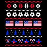 American Flag Soccer Ugly Christmas Sweater America USA Zip Tote Bag