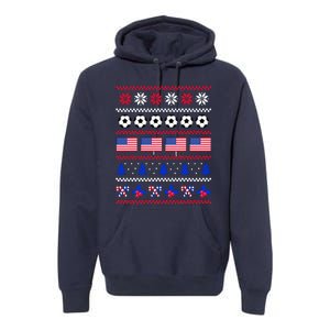 American Flag Soccer Ugly Christmas Sweater America USA Premium Hoodie