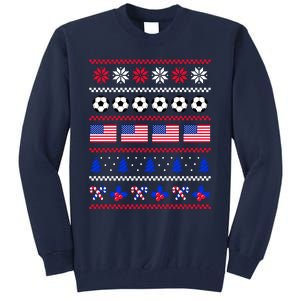 American Flag Soccer Ugly Christmas Sweater America USA Tall Sweatshirt