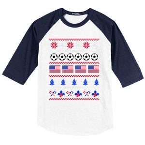 American Flag Soccer Ugly Christmas Sweater America USA Baseball Sleeve Shirt