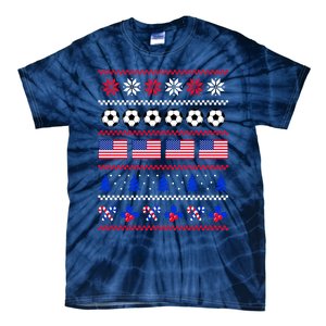 American Flag Soccer Ugly Christmas Sweater America USA Tie-Dye T-Shirt