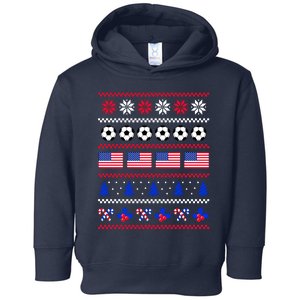 American Flag Soccer Ugly Christmas Sweater America USA Toddler Hoodie