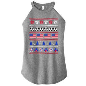 American Flag Soccer Ugly Christmas Sweater America USA Women's Perfect Tri Rocker Tank