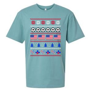 American Flag Soccer Ugly Christmas Sweater America USA Sueded Cloud Jersey T-Shirt