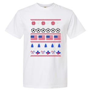 American Flag Soccer Ugly Christmas Sweater America USA Garment-Dyed Heavyweight T-Shirt