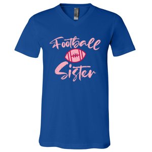 American Football Sister Family Matching Sis Gift V-Neck T-Shirt