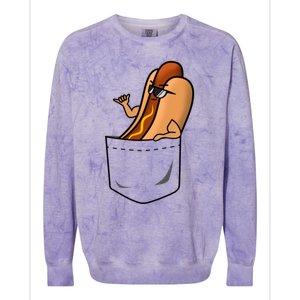 Awesome Funny Shaka Hot Dog In A Pocket Gift Colorblast Crewneck Sweatshirt