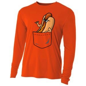 Awesome Funny Shaka Hot Dog In A Pocket Gift Cooling Performance Long Sleeve Crew