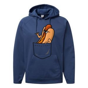 Awesome Funny Shaka Hot Dog In A Pocket Gift Performance Fleece Hoodie