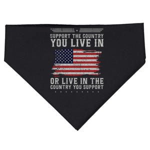 American Flag Support The Country You Live In Usa USA-Made Doggie Bandana