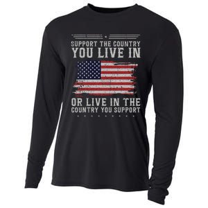 American Flag Support The Country You Live In Usa Cooling Performance Long Sleeve Crew