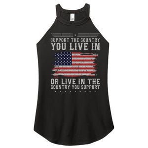 American Flag Support The Country You Live In Usa Women's Perfect Tri Rocker Tank