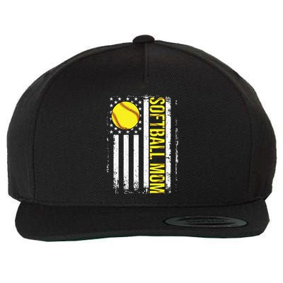 American Flag Softball Team Softball Mom Mothers Day Wool Snapback Cap
