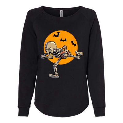 American Football Skeleton Halloween Football Fan Womens California Wash Sweatshirt