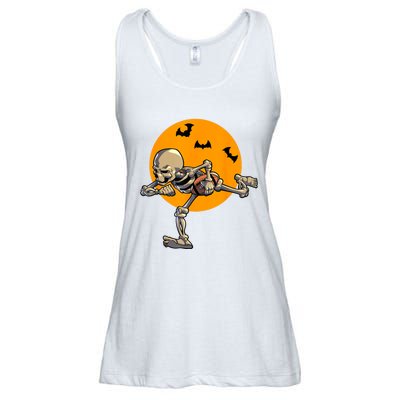 American Football Skeleton Halloween Football Fan Ladies Essential Flowy Tank