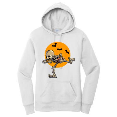 American Football Skeleton Halloween Football Fan Women's Pullover Hoodie