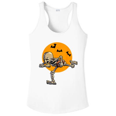 American Football Skeleton Halloween Football Fan Ladies PosiCharge Competitor Racerback Tank