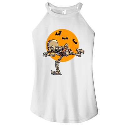 American Football Skeleton Halloween Football Fan Women's Perfect Tri Rocker Tank