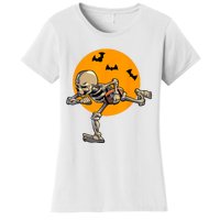 American Football Skeleton Halloween Football Fan Women's T-Shirt