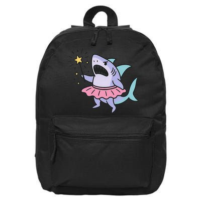 Angry Fairy Shark With Magic Wand And Tutu Art 16 in Basic Backpack