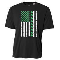 American Flag St Patricks Day Vintage Irish Lucky Cooling Performance Crew T-Shirt