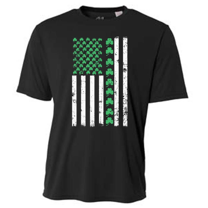 American Flag St Patricks Day Vintage Irish Lucky Cooling Performance Crew T-Shirt