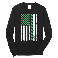 American Flag St Patricks Day Vintage Irish Lucky Long Sleeve Shirt