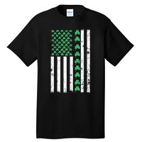 American Flag St Patricks Day Vintage Irish Lucky Tall T-Shirt