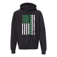 American Flag St Patricks Day Vintage Irish Lucky Premium Hoodie