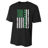 American Flag St Patricks Day Vintage Irish Lucky Performance Sprint T-Shirt