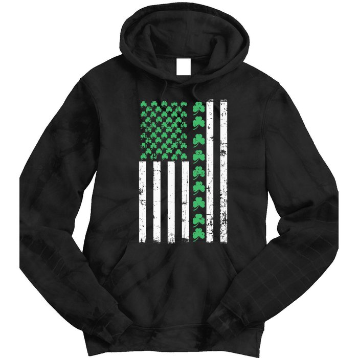 American Flag St Patricks Day Vintage Irish Lucky Tie Dye Hoodie