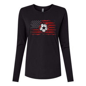 American Flag Soccer Apparel Soccer Womens Cotton Relaxed Long Sleeve T-Shirt