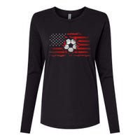 American Flag Soccer Apparel Soccer Womens Cotton Relaxed Long Sleeve T-Shirt