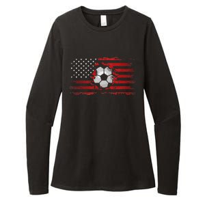 American Flag Soccer Apparel Soccer Womens CVC Long Sleeve Shirt