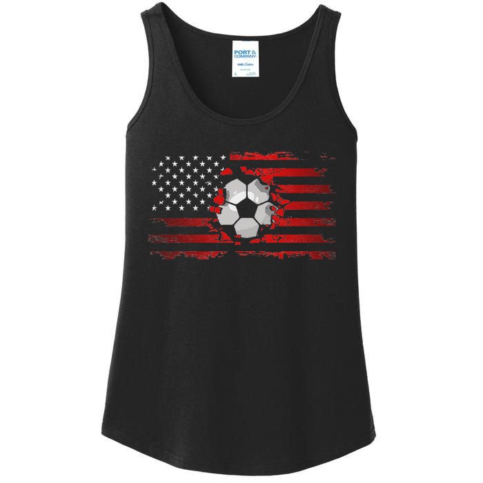 American Flag Soccer Apparel Soccer Ladies Essential Tank