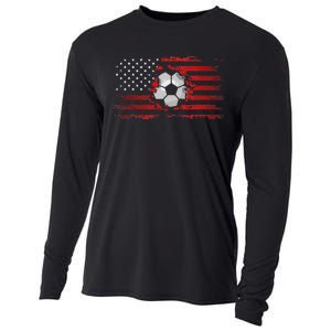 American Flag Soccer Apparel Soccer Cooling Performance Long Sleeve Crew