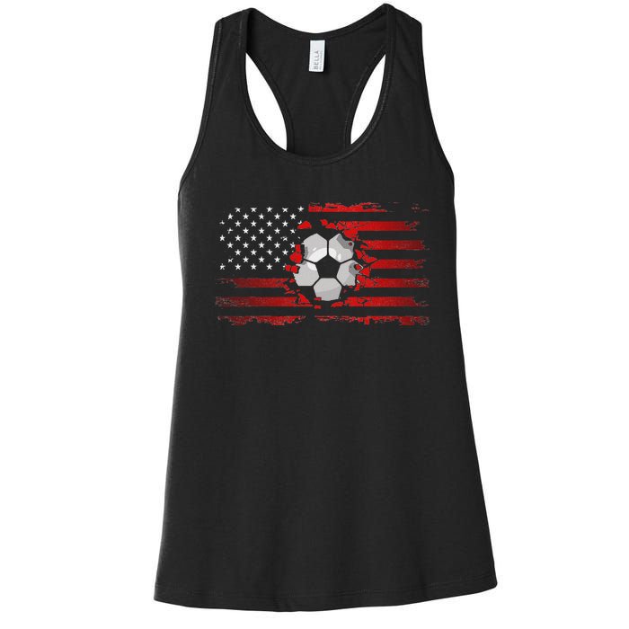 American Flag Soccer Apparel Soccer Women's Racerback Tank